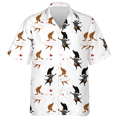 Bride And Groom Dachshund Dancing At The Wedding Hawaiian Shirt, Hawaiian Shirt Gift, Christmas Gift