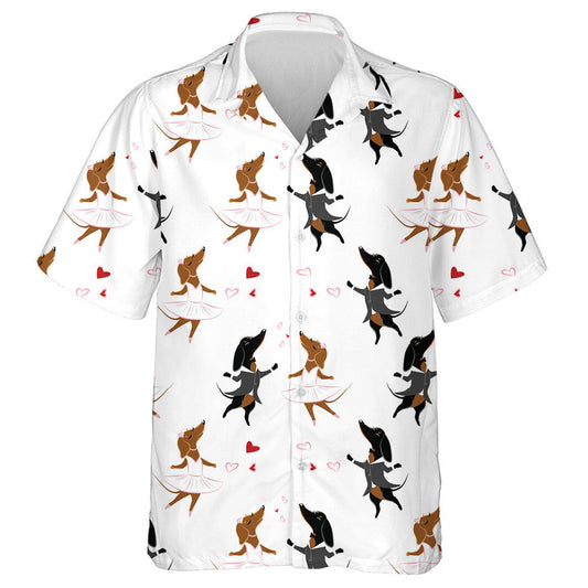 Bride And Groom Dachshund Dancing At The Wedding Hawaiian Shirt, Hawaiian Shirt Gift, Christmas Gift