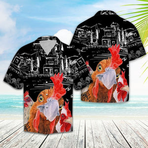 Sketch Countryside With Rooster Hawaiian Shirt,Hawaiian Shirt Gift, Christmas Gift