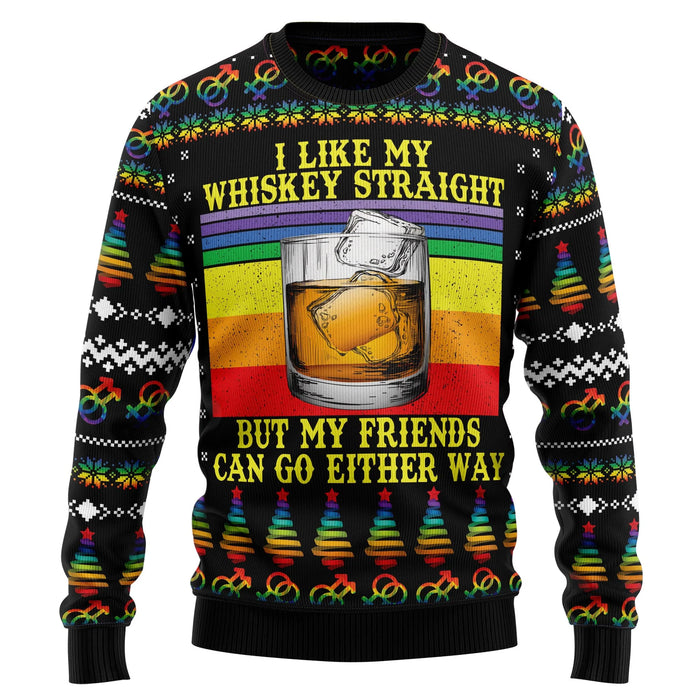 LGBT Whiskey Straight  Ugly Christmas Sweater,Christmas Ugly Sweater,Christmas Gift,Gift Christmas 2024