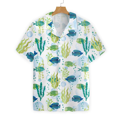Fish Water Color Pattern Design Hawaiian Shirt,Hawaiian Shirt Gift, Christmas Gift