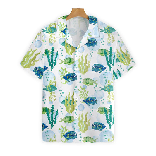 Fish Water Color Pattern Design Hawaiian Shirt,Hawaiian Shirt Gift, Christmas Gift