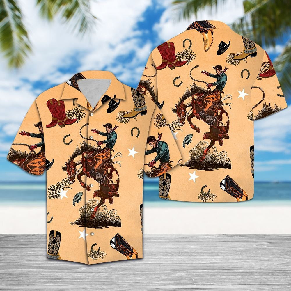 Cowboy Life Horseshoes Stars Design Hawaiian Shirt,Hawaiian Shirt Gift, Christmas Gift