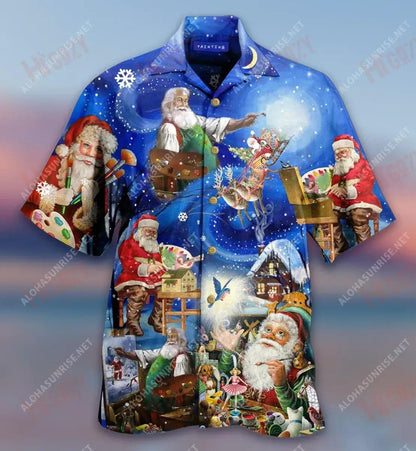 Tá Daidí na Nollag ag Péinteáil Léine Gearr Haváís Laethanta Saoire Léinte T Haváíacha Léinte Trópaiceacha D'Fhir Léinte Greannmhar Haváís, Bronntanas Léine Haváís, Bronntanas Nollag