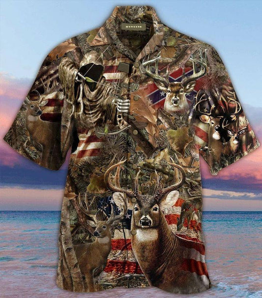 Dramatic Deer Hunting Nice Ornamental Hawaiian Shirt,Hawaiian Shirt Gift, Christmas Gift