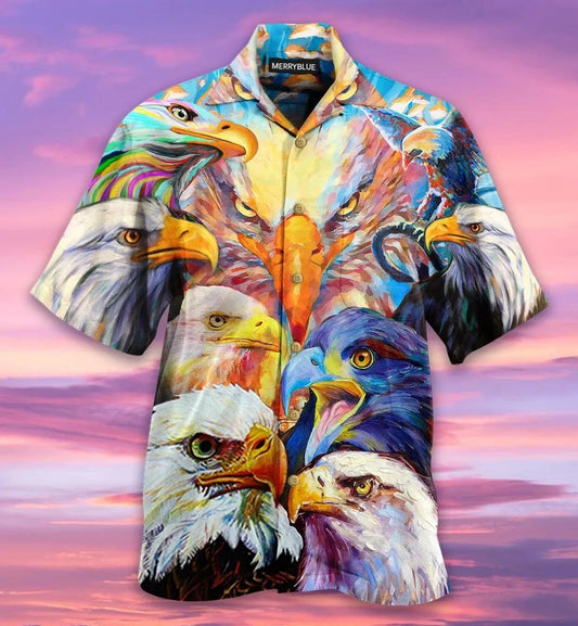 Eagles Hawaiian Aloha Shirt Unisex Shorts Sleeve Colorful Hawaiian Shorts Beach Short Sleeve_Hawaiian Shirt Gift, Christmas Gift