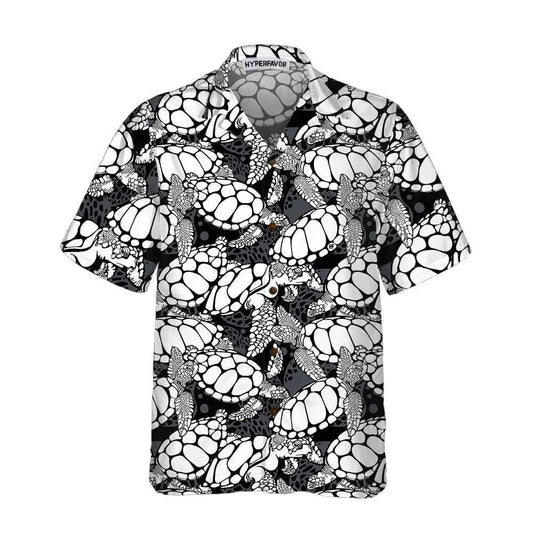Monogram Sea Turtle Pattern Hawaiian Shirt,Hawaiian Shirt Gift, Christmas Gift
