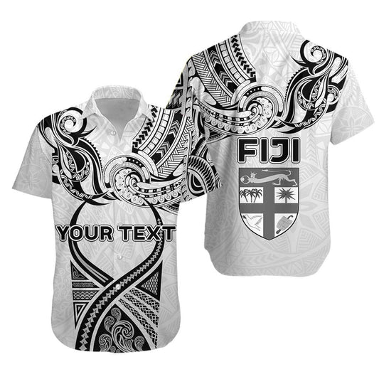 Fiji Rugby Hawaiian Aloha Shirt Polynesian Waves Style Hawaiian Shorts Beach Short Sleeve_Hawaiian Shirt Gift, Christmas Gift