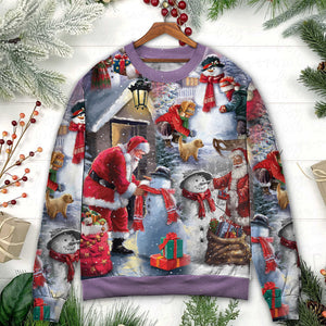 Christmas Santa Claus Build Snowman Gift For You Ugly Christmas Sweater, Christmas Ugly Sweater, Christmas Gift, Gift Christmas 2024