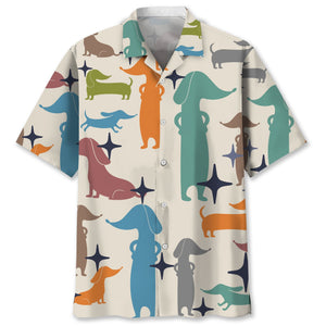 Dachshund Posture Colorfull Hawaiian shirt, Hwaiian For Gift