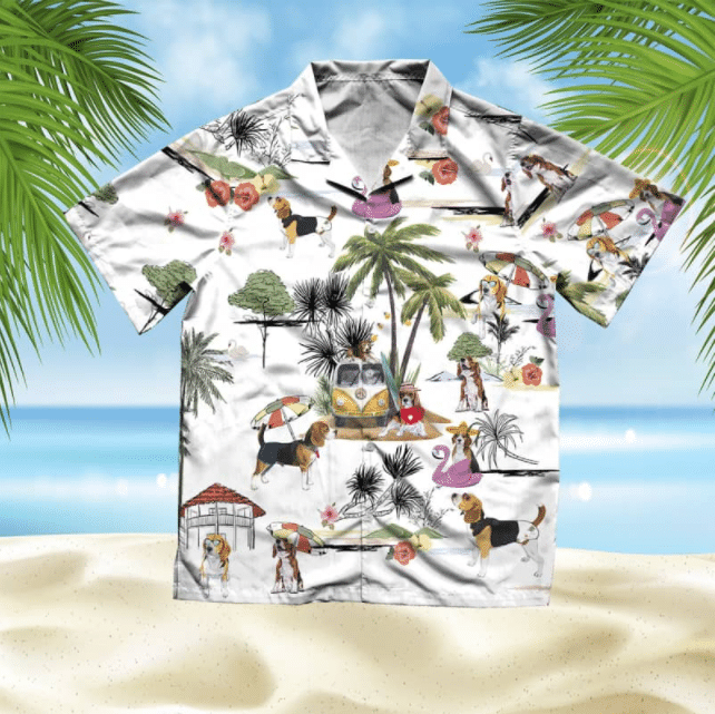 Beagle Beach Style Pretty Ornamental Hawaiian Shirt, Hawaiian For Gift