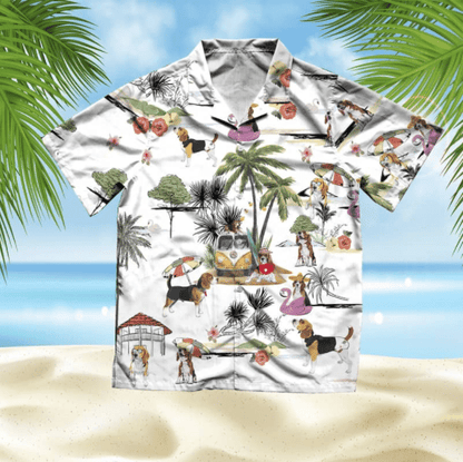 Beagle Beach Style Pretty Ornamental Hawaiian Shirt, Hawaiian For Gift
