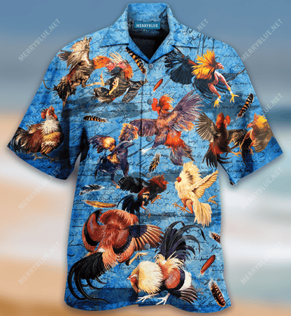 Rooster Fighting Hawaiian Shirt, Hawaiian Shirt Gift, Christmas Gift