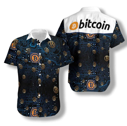 Bitcoin Logo Hawaiian Shirt, Hawaiian Shirt Gift, Christmas Gift
