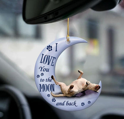 Bull Terrier Moon Back Bull Terrier Lover Dog Moms Two Sided Ornament,Christmas Gift,Christmas Decoration