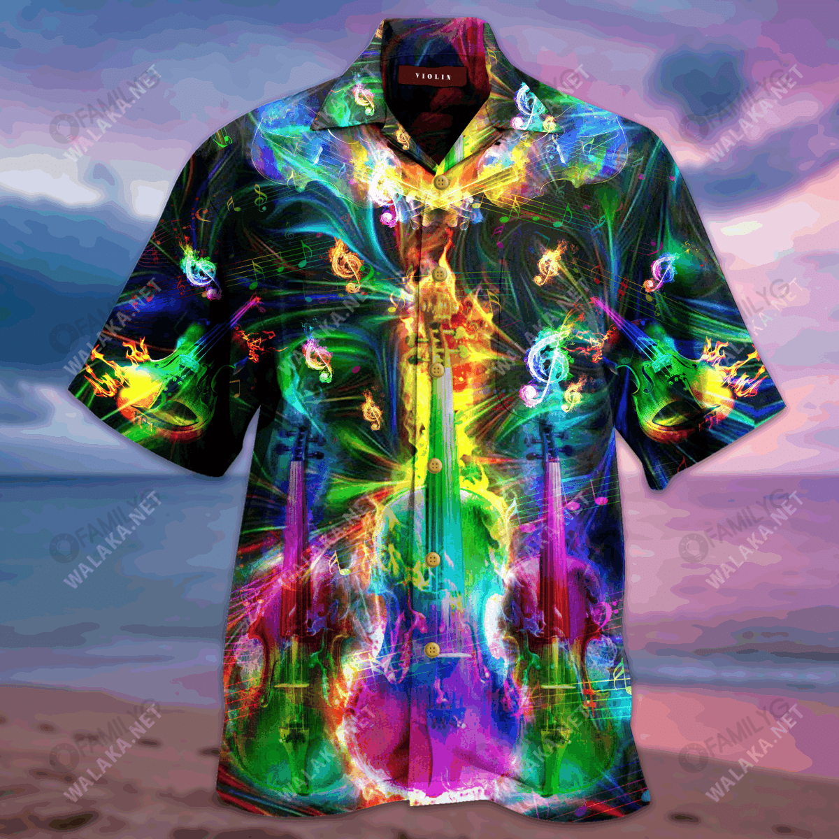 Veidhlín iontach Unisex Léine Haváís, Bronntanas Nollag