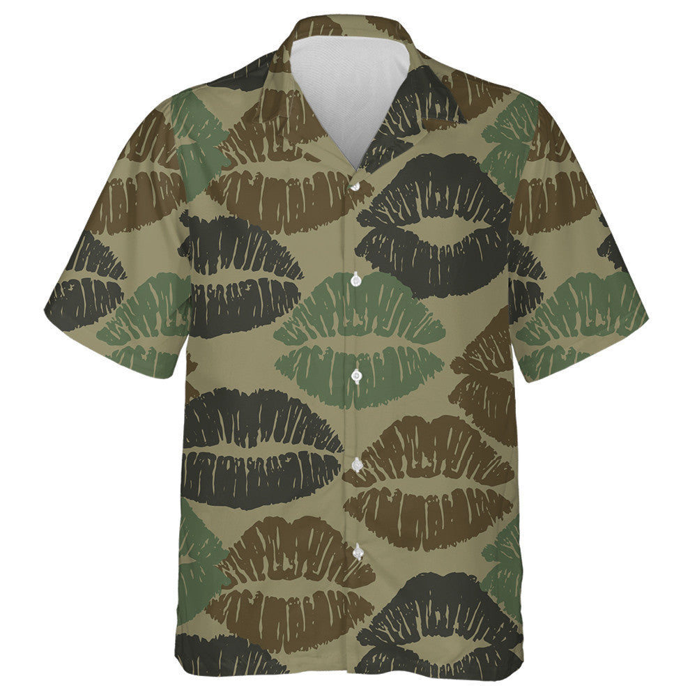 Camouflage Pattern Female Lips In Different Colors Hawaiian Shirt, Hawaiian Shirt Gift, Christmas Gift