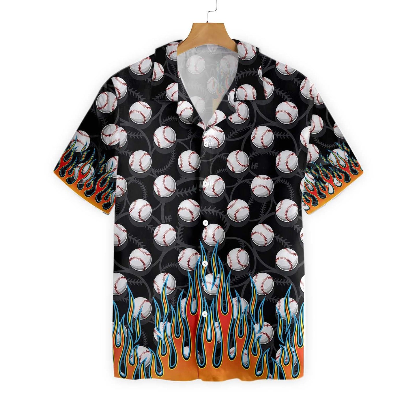 The Passion Of Sport Flame Baseballs Design Hawaiian Shirt, Hawaiian Shirt Gift, Christmas Gift