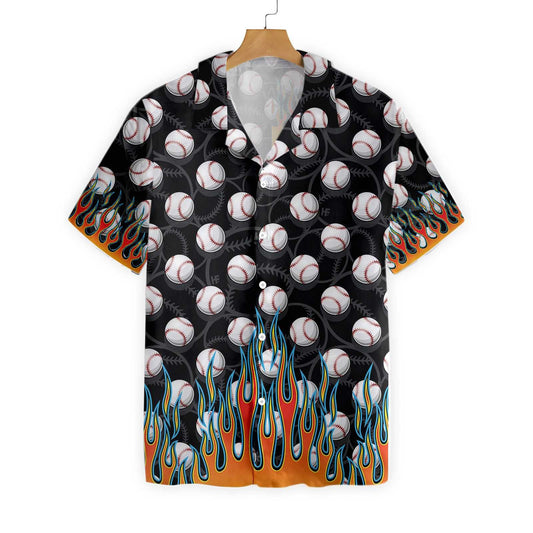 The Passion Of Sport Flame Baseballs Design Hawaiian Shirt, Hawaiian Shirt Gift, Christmas Gift