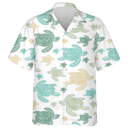 Stíl Réalaíoch Turtar Mara Ar Chúlra Bán Léine Haváís, Bronntanas Léine Haváís, Bronntanas Nollag