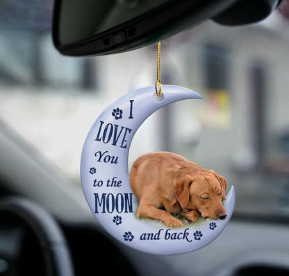 Red Labrador Retriever Moon Back Red Lab Lover Two Sided Ornament Cus Tjl, Christmas Gift,Christmas Decoration