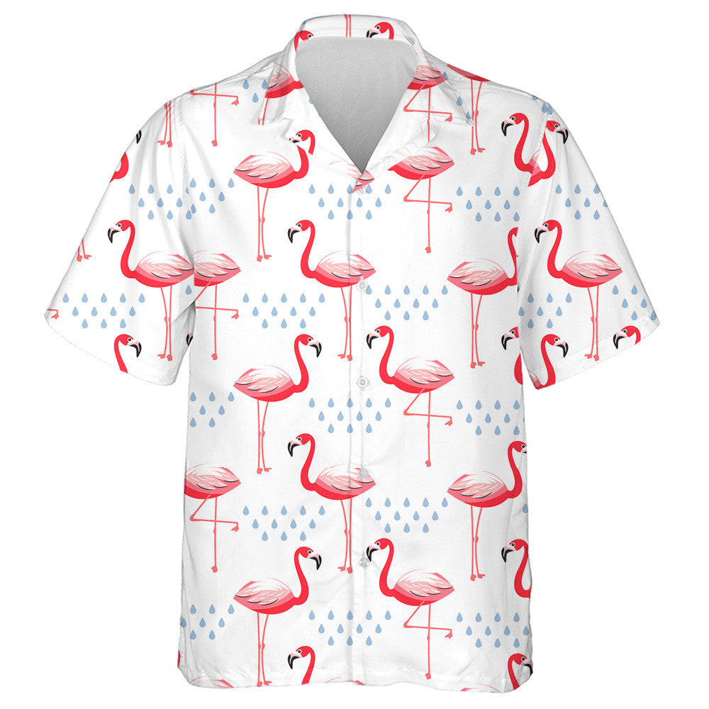 Red Beautiful Flamingo With Drop Of Water Hawaiian Shirt, Hawaiian Shirt Gift, Christmas Gift