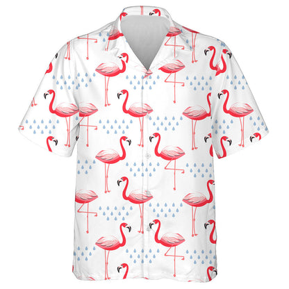 Red Beautiful Flamingo With Drop Of Water Hawaiian Shirt, Hawaiian Shirt Gift, Christmas Gift