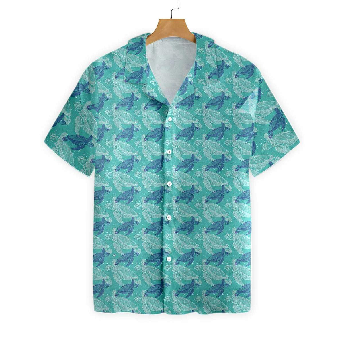 Marine Life Sea Turtle Pattern Hawaiian Shirt,Hawaiian Shirt Gift, Christmas Gift