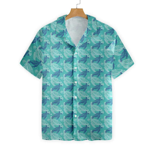 Marine Life Sea Turtle Pattern Hawaiian Shirt,Hawaiian Shirt Gift, Christmas Gift