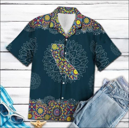California Mandala Hawaiian Shirt_ Hawaiian Shirts -Hawaiian Shirt Gift, Christmas Gift