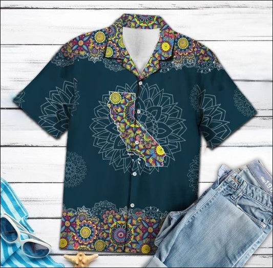 California Mandala Hawaiian Shirt_ Hawaiian Shirts -Hawaiian Shirt Gift, Christmas Gift