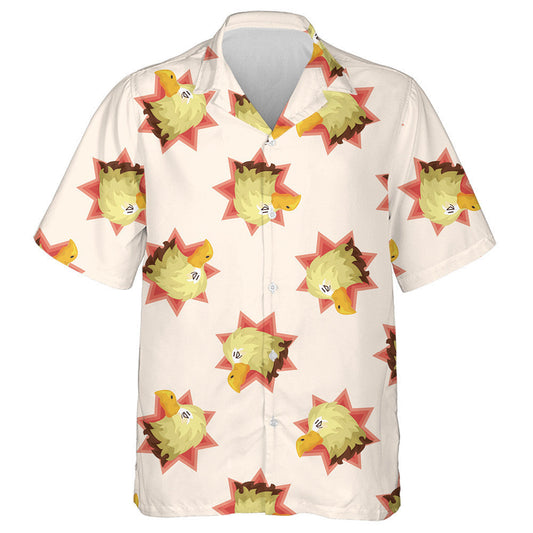 Fuuny Cartoon Eagle Head On Light Pink Background Léine Haváí, Bronntanas Léine Haváís, Bronntanas Nollag