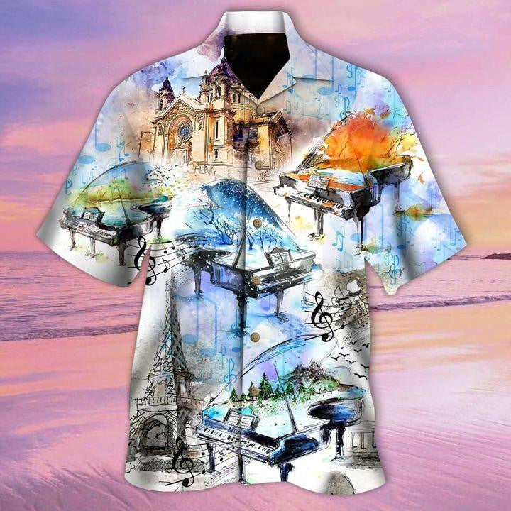 Four Seasons Melodies Piano Style Pretty Ornamental Hawaiian Shirt, Hawaiian Shirt Gift, Christmas Gift