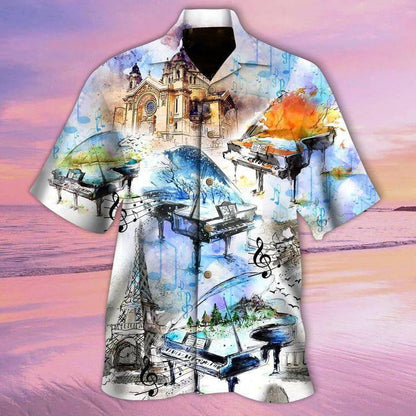 Four Seasons Melodies Piano Style Pretty Ornamental Hawaiian Shirt, Hawaiian Shirt Gift, Christmas Gift