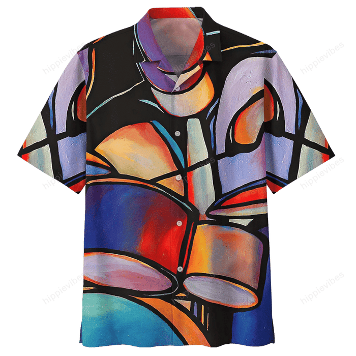Colorful Drum Instruments Hawaiian Shirt For Drum Lover, Hawaiian For Gift