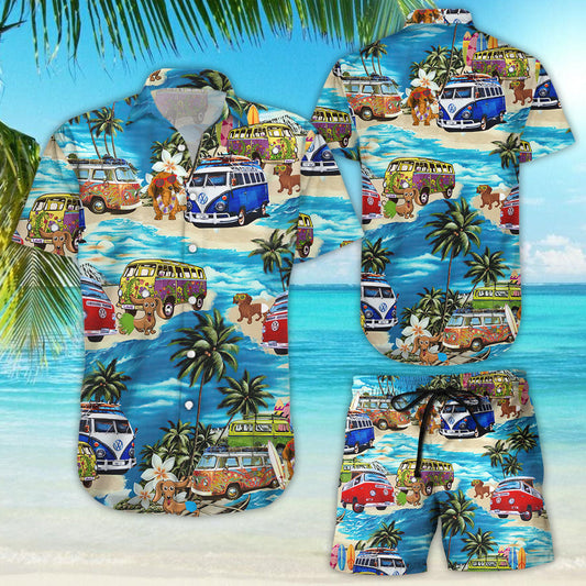 Beach Hawaii Dachshund Dog Hawaiian Shirt,Hawaiian Shirt Gift, Christmas Gift
