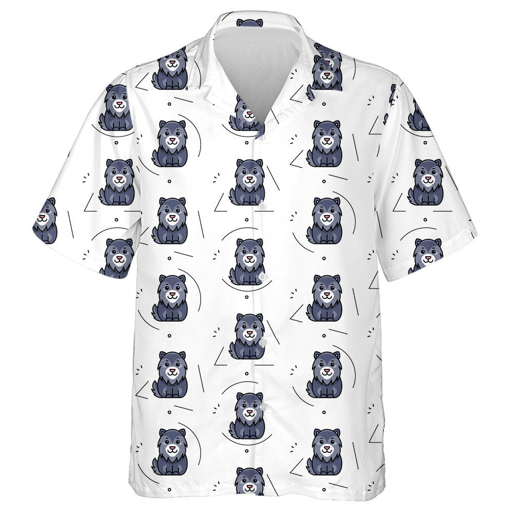 Icon Design With Wolfs On White Hawaiian Shirt, Hawaiian For Gift