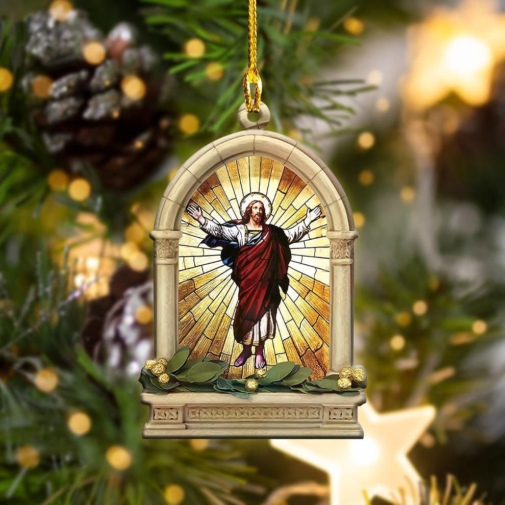 Christianity Church Stained Shape Ornament, Christmas Shape Ornament, Happy Christmas Ornament, Christmas Gift, Christmas Decoration