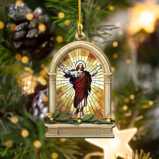 Christianity Church Stained Shape Ornament, Christmas Shape Ornament, Happy Christmas Ornament, Christmas Gift, Christmas Decoration