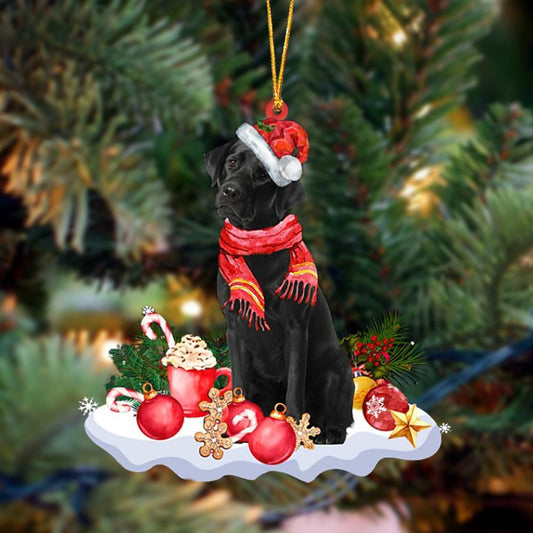 BLACK Labrador-Better Christmas Hanging Christmas Plastic Hanging Ornament, Christmas Ornament Gift, Christmas Gift, Christmas Decoration