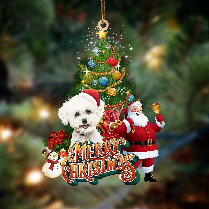 Bichon Frise-Christmas Tree & Dog Hanging Christmas Plastic Hanging Ornament, Christmas Ornament Gift, Christmas Gift, Christmas Decoration