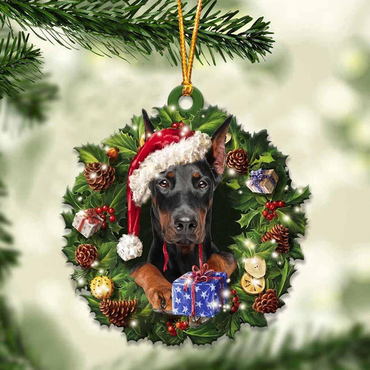 Dobermann And Christmas Gift For Her Gift For Him Gift For Dobermann Lover Ornament, Christmas Gift,Christmas Decoration