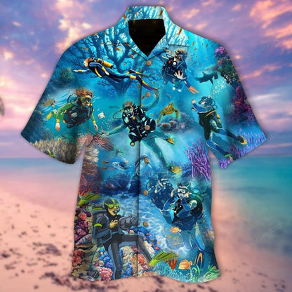 Scuba Diving Make Life Better Design Hawaiian Shirt,Hawaiian Shirt Gift, Christmas Gift
