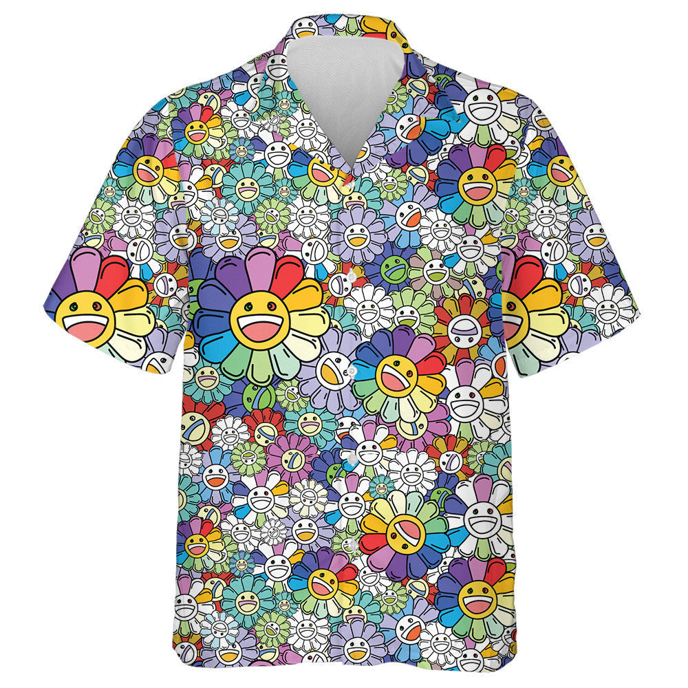 Aghaidh miongháire lus na gréine tuar ceatha gleoite Léine Haváís Stíl Doodle, Bronntanas Léine Haváís, Bronntanas Nollag