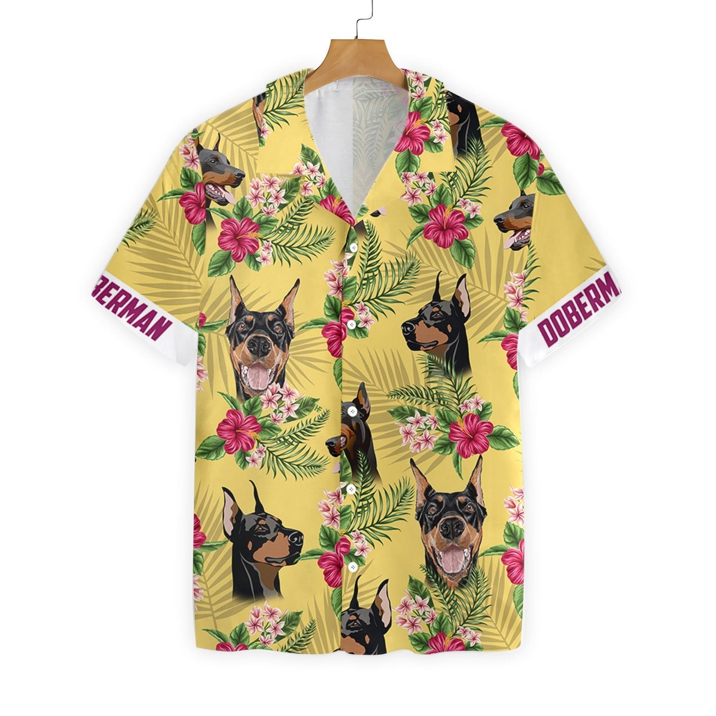 Dorberman Dog Pinscher Pattern Design Hawaiian Shirt,Hawaiian Shirt Gift, Christmas Gift