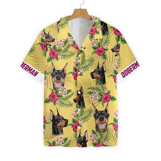 Dorberman Dog Pinscher Pattern Design Hawaiian Shirt,Hawaiian Shirt Gift, Christmas Gift