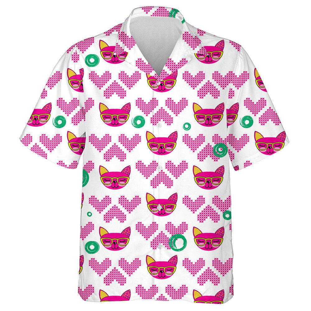 Bhí Cúlra Athdhéanta ag Cat Pussy le Croí Cniotáilte Léine Haváí, Bronntanas Léine Haváíais, Bronntanas Nollag