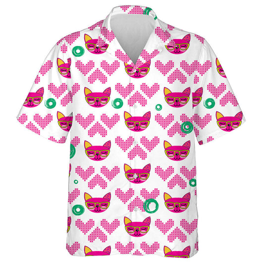 Bhí Cúlra Athdhéanta ag Cat Pussy le Croí Cniotáilte Léine Haváí, Bronntanas Léine Haváíais, Bronntanas Nollag