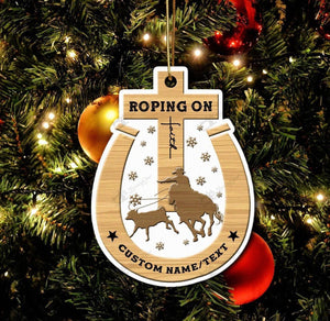 Calf Roping Personalized Ornament, Happy Christmas Ornament, Christmas Gift, Christmas Decoration