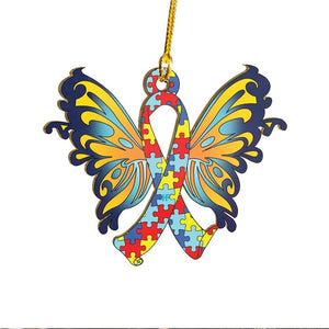Autism Awareness Butterfly Ornament, Christmas Ornament Gift, Christmas Gift, Christmas Decoration